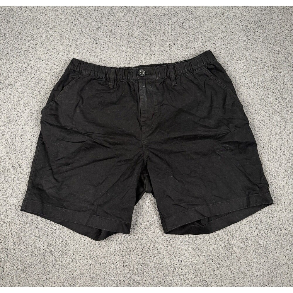 Chubbies Shorts Mens L Black Original Chino 7 Inch Inseam Elastic Waist Casual